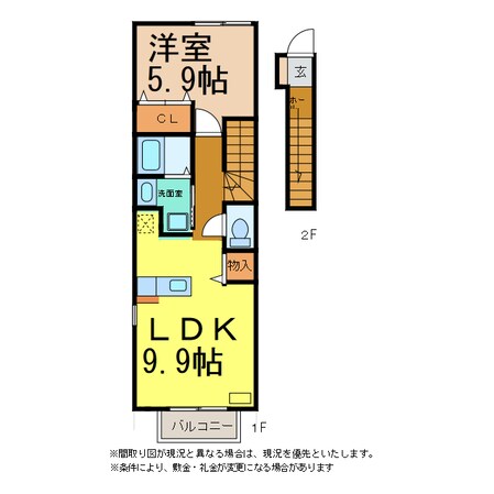 パステーク古川Ａ・Ｂの物件間取画像